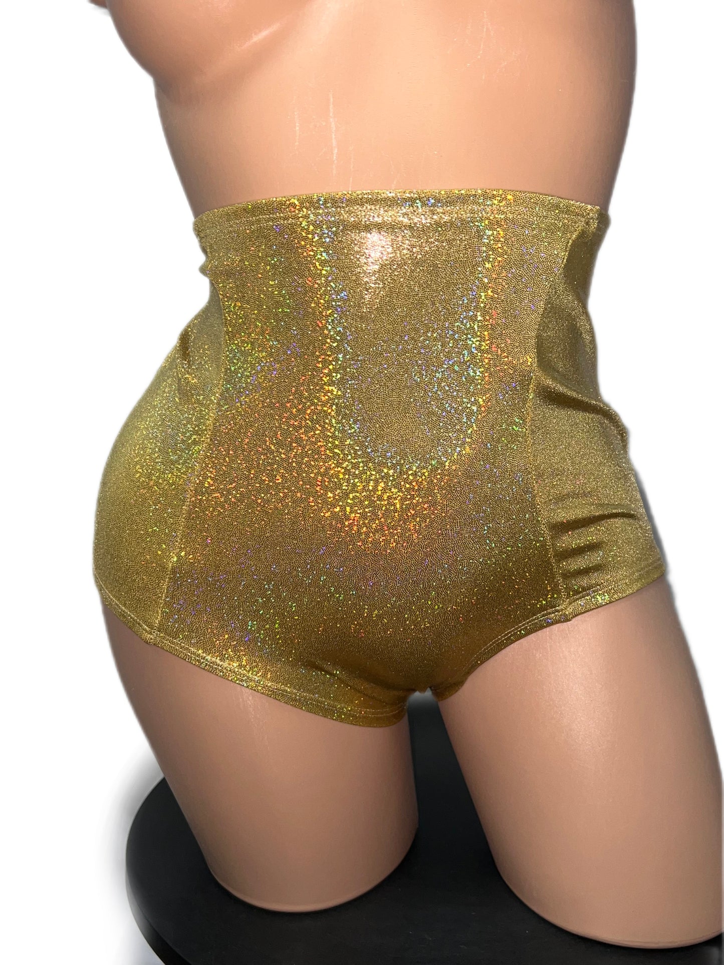IRIDESCENT WET LOOK GOLD HIGH-WAIST BOTTOMS