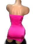 HOT PINK STRAPLESS DRESS