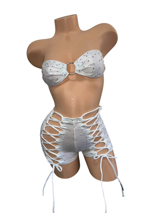 White Shorts Set