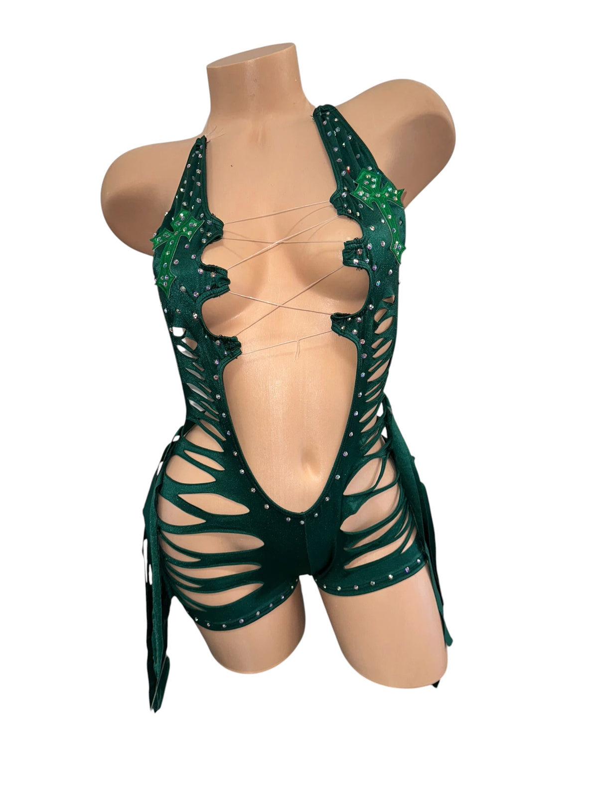 Green Y2K Shorts One Piece