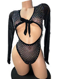 BLACK MESH BODYSUIT