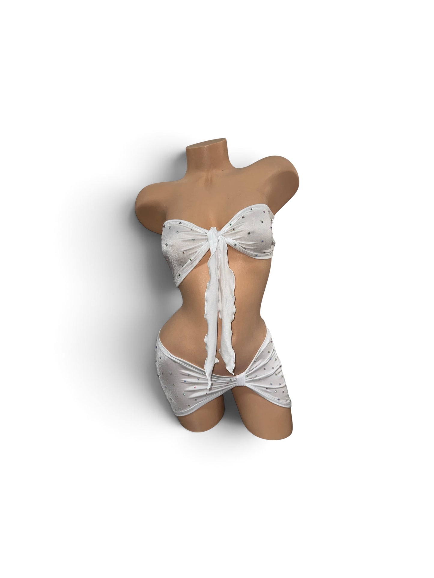 WHITE TWO PIECE SKIRT SET