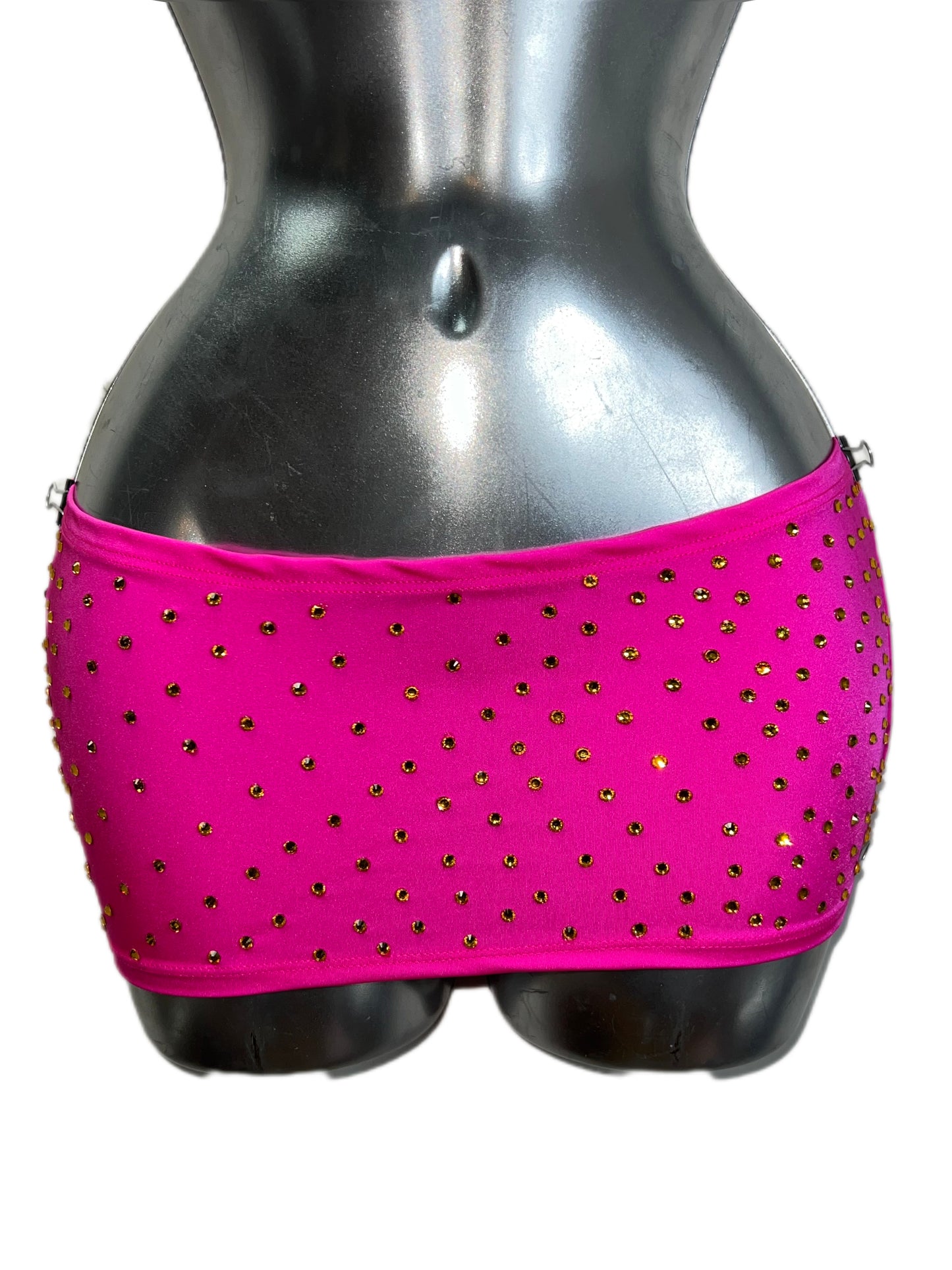 HOT PINK SKIRT WITH RHINESTONES