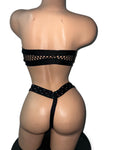 BLACK FISHNET TWO PIECE