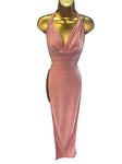BABY PINK GOWN WITH SLITS