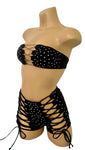 BLACK SHORTS SET