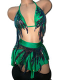 GREEN SKIRT SET