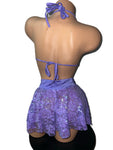 PURPLE SEQUIN SKIRT SET