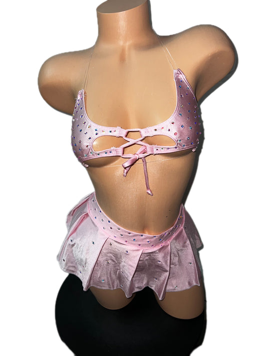 BABY PINK SKIRT SET
