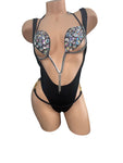BRA SET WITH BLACK BODYSUIT