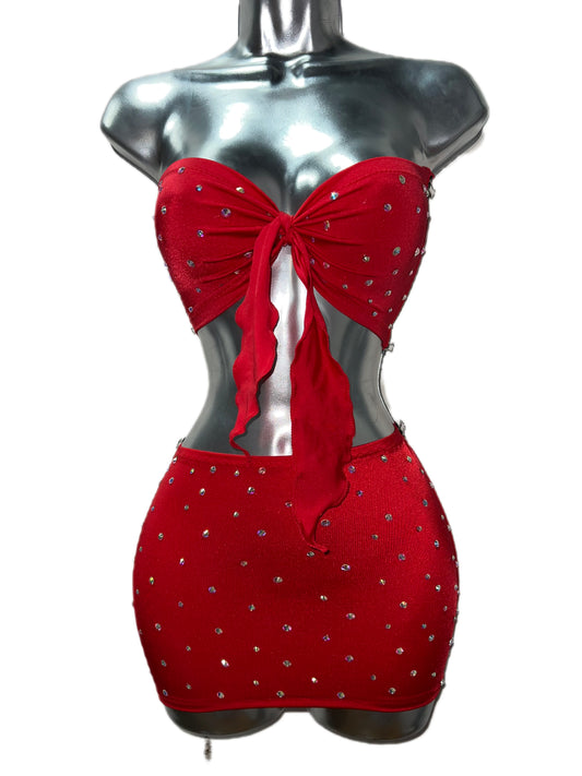 RED SKIRT SET