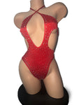 RED RHINESTONE BODYSUIT