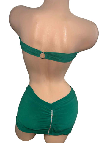 GREEN SHORT DRESS