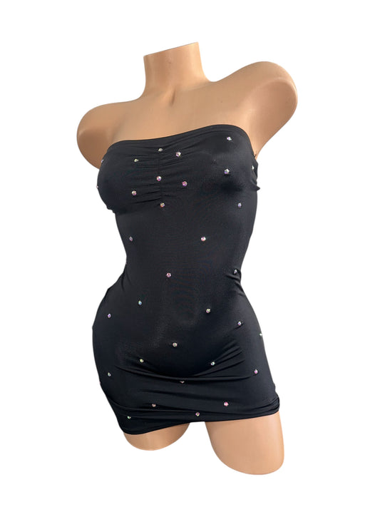 RHINESTONE TUBE DRESS