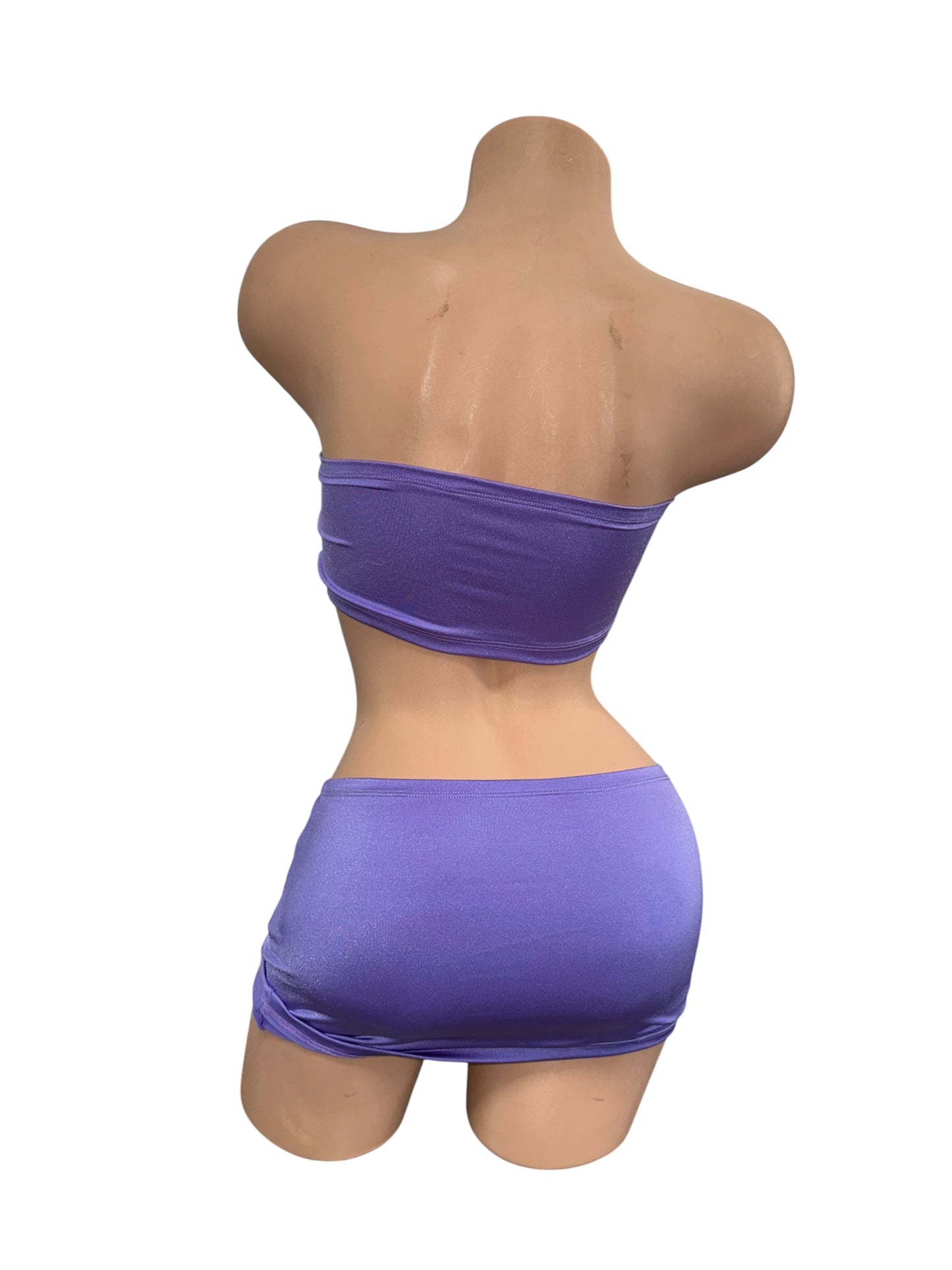 PURPLE TWO PIECE SKIRT SET