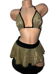 GOLD AND BLACK SKIRT SET