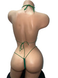 GREEN WITH GREEN RHINESTONE MICO-KINI