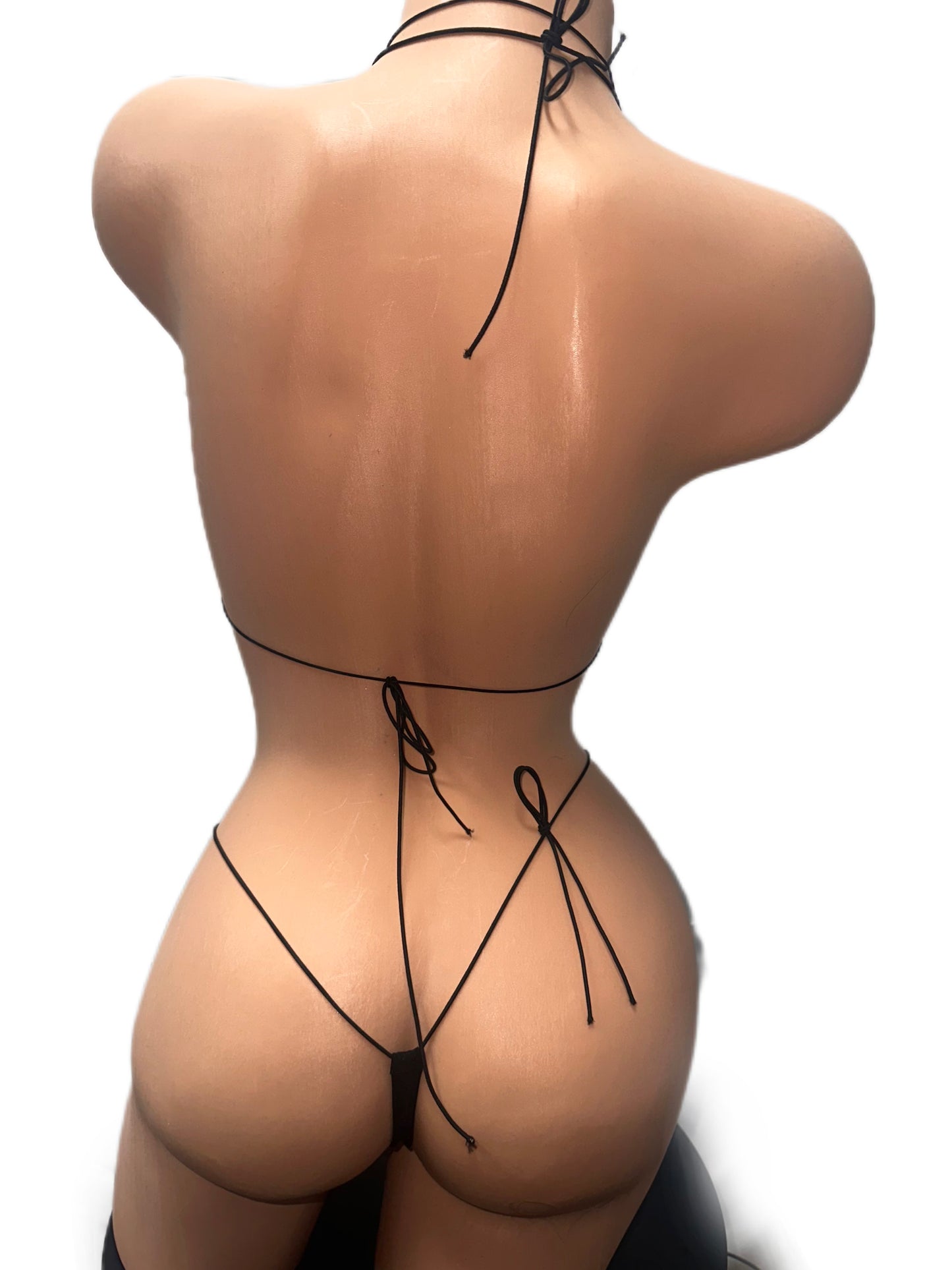 BLACK W/ AB RHINESTONE MICRO-KINI