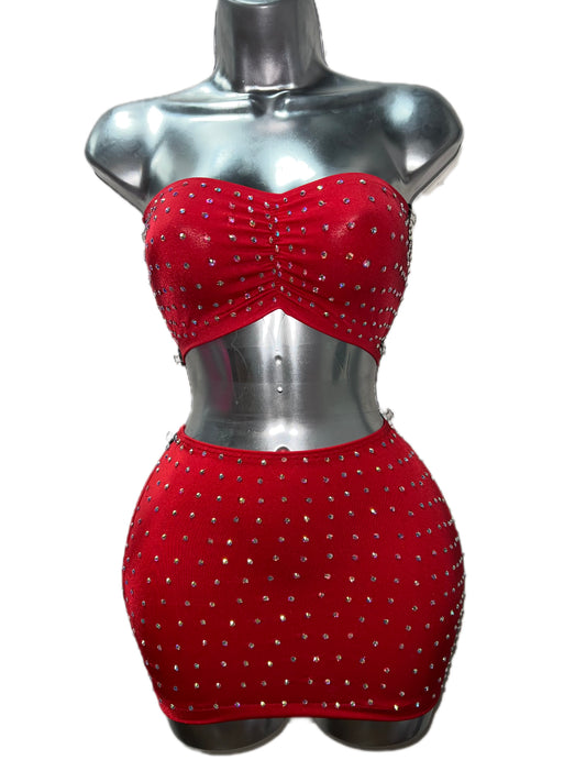 RED SKIRT SET