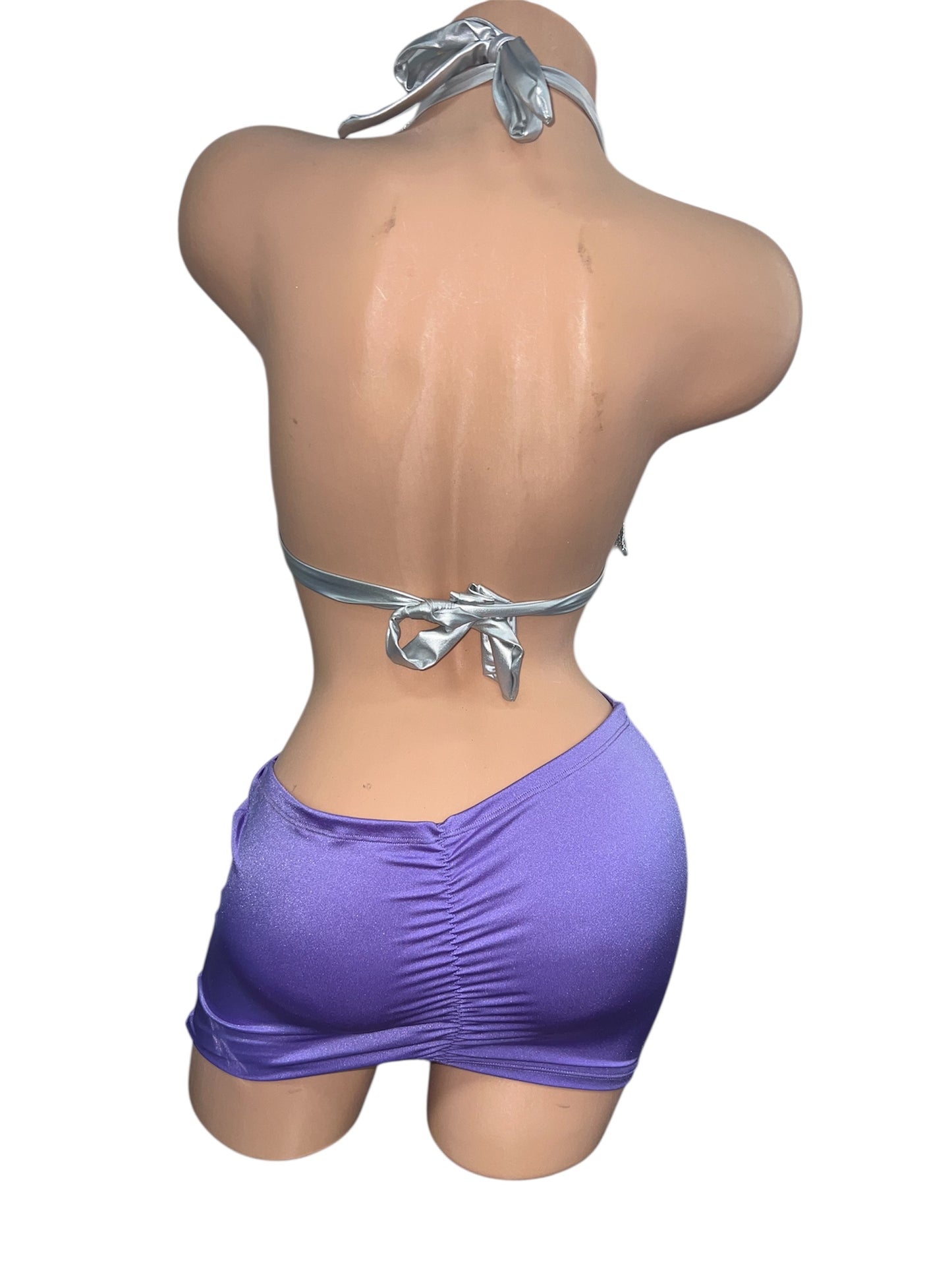 RHINESTONE BRA SKIRT SET