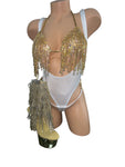 GOLD AND WHITE BRA SET