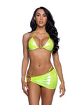 6644 - Metallic Iridescent Scrunched Skirt with Ring Detail