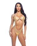 6703 - Holographic Fishnet Cutout Romper