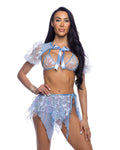 6716 - Butterfly & Sequin Multi Layered Tie Skirt