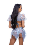 6716 - Butterfly & Sequin Multi Layered Tie Skirt