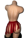RED FRINGE SKIRT SET