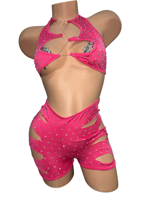 PINK SHORTS SET