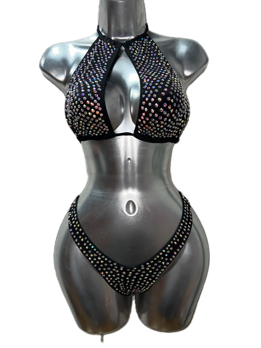 BLACK RHINESTONE SET