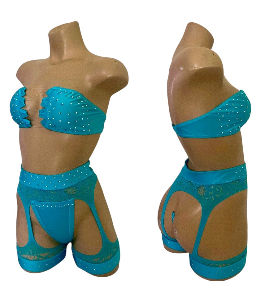 BLUE THREE PIECE OUTFIT