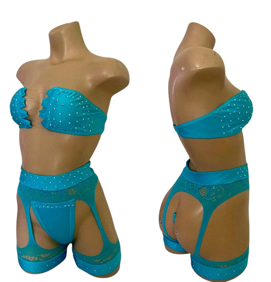 BLUE THREE PIECE OUTFIT