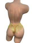 GOLD BODYSUIT WITH FRINGE