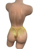 GOLD BODYSUIT WITH FRINGE