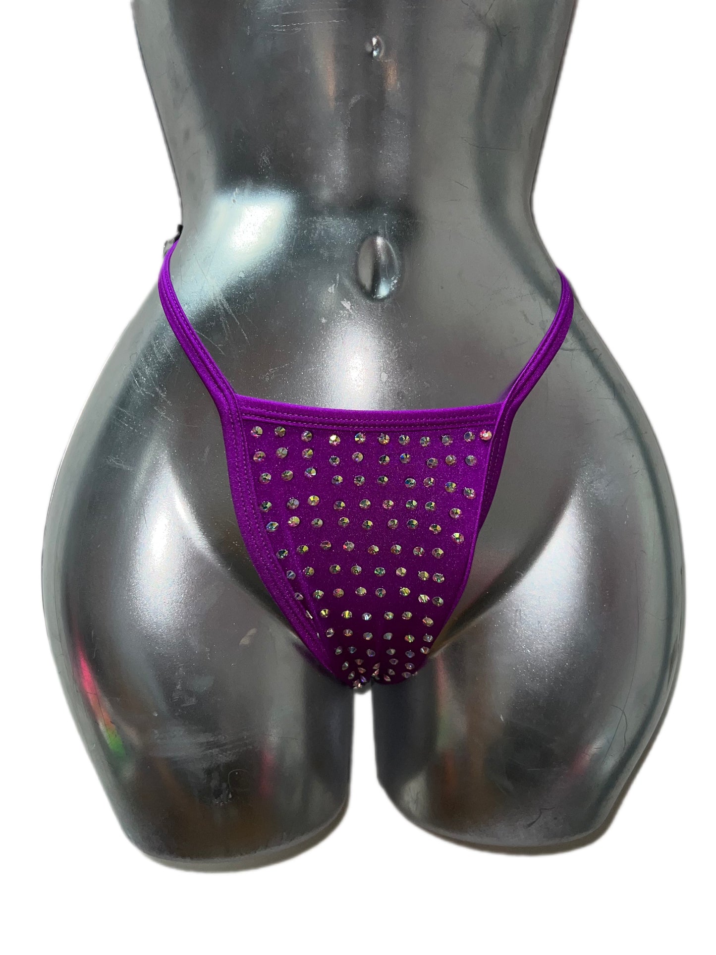 PURPLE T-BAR THONG WITH RHINESTONES