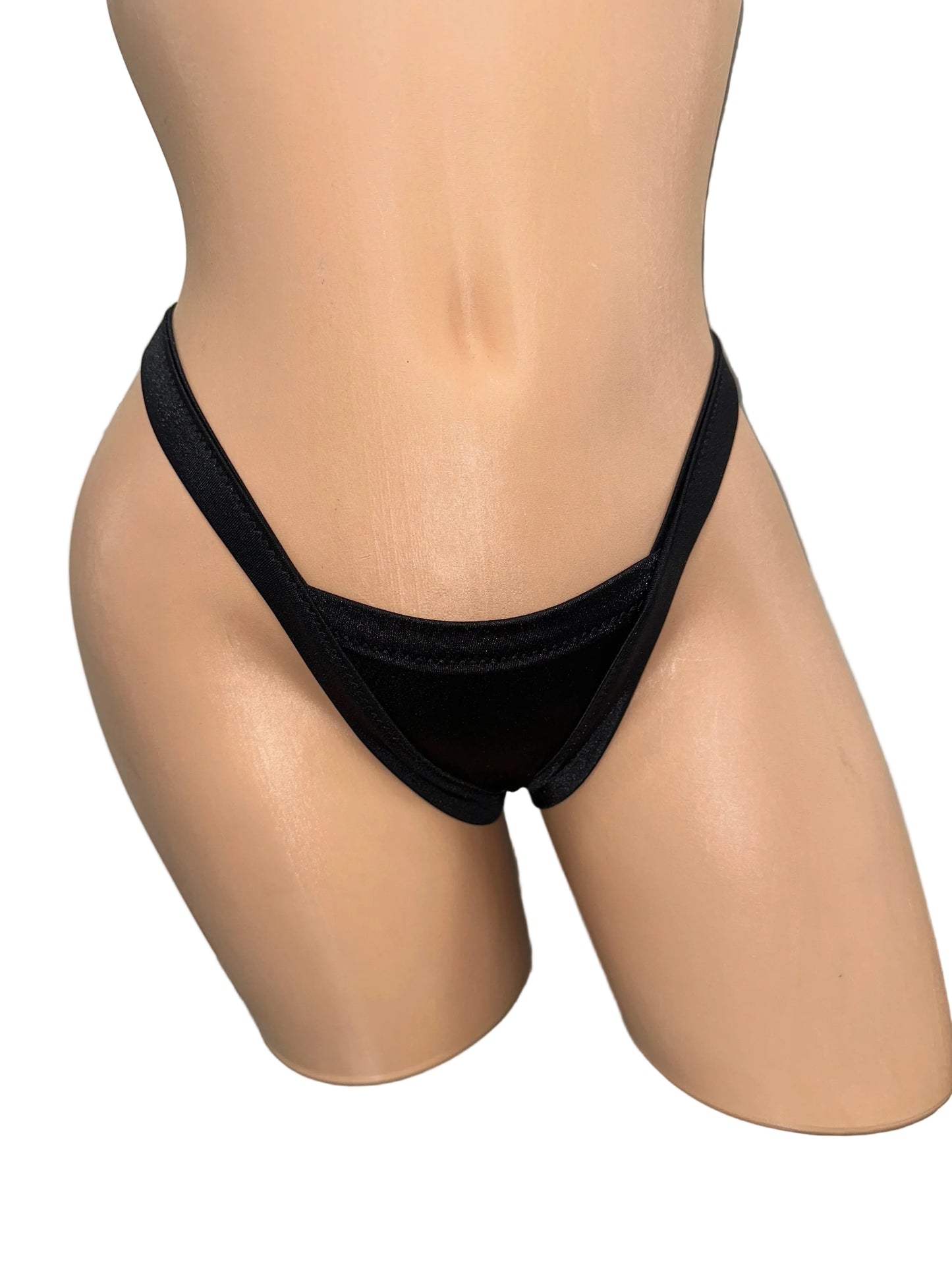 BLACK WIDE THONG