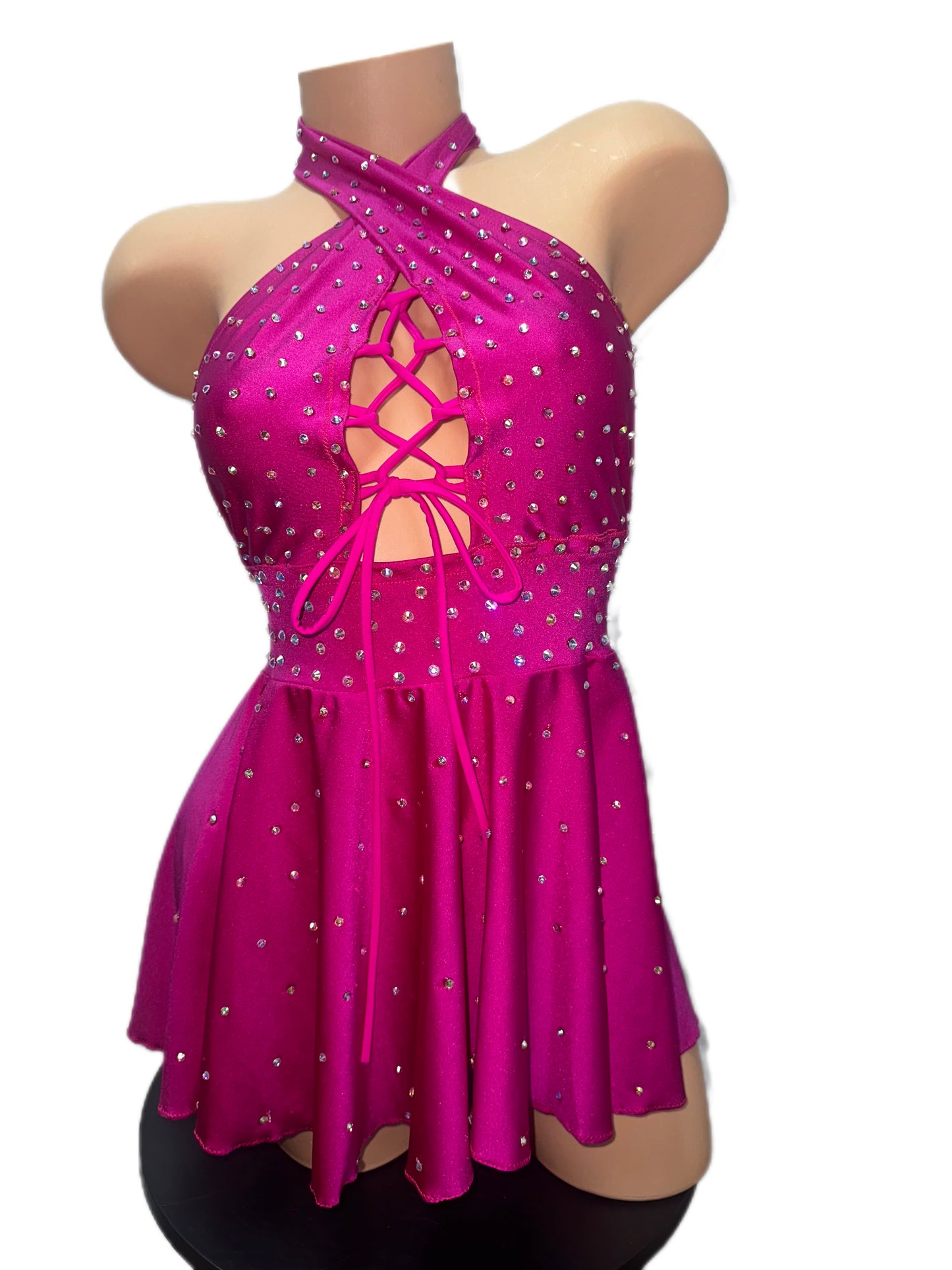 PINK RHINESTONE DRESS