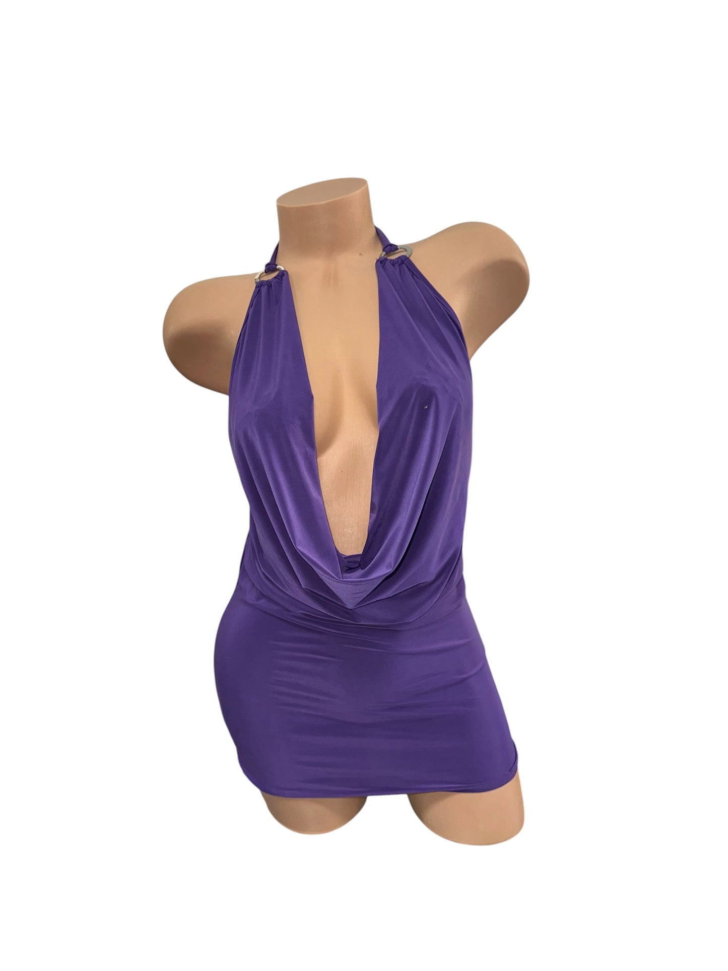 PURPLE DRAPE DRESS