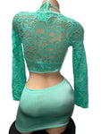 GREEN LACE THREE PIECE