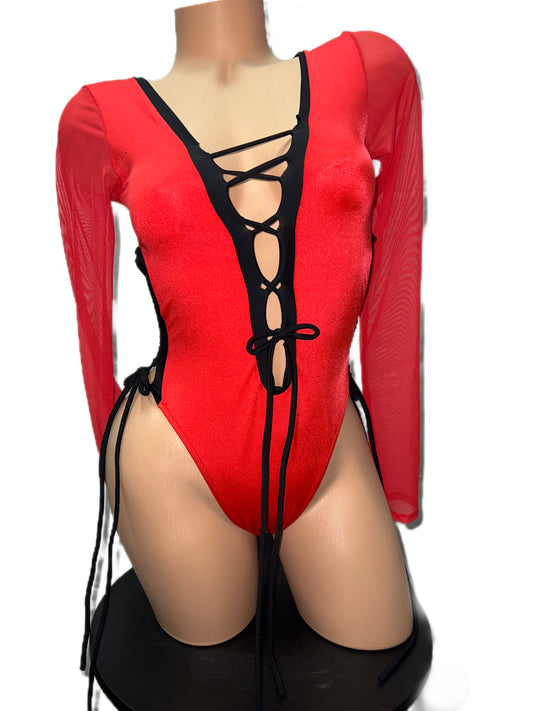 RED AND BLACK NO RHINESTONES