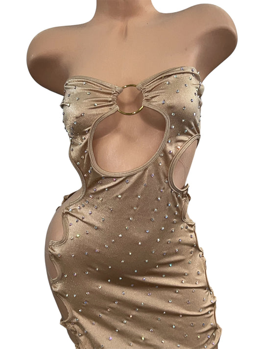 STRAPLESS NUDE DRESS