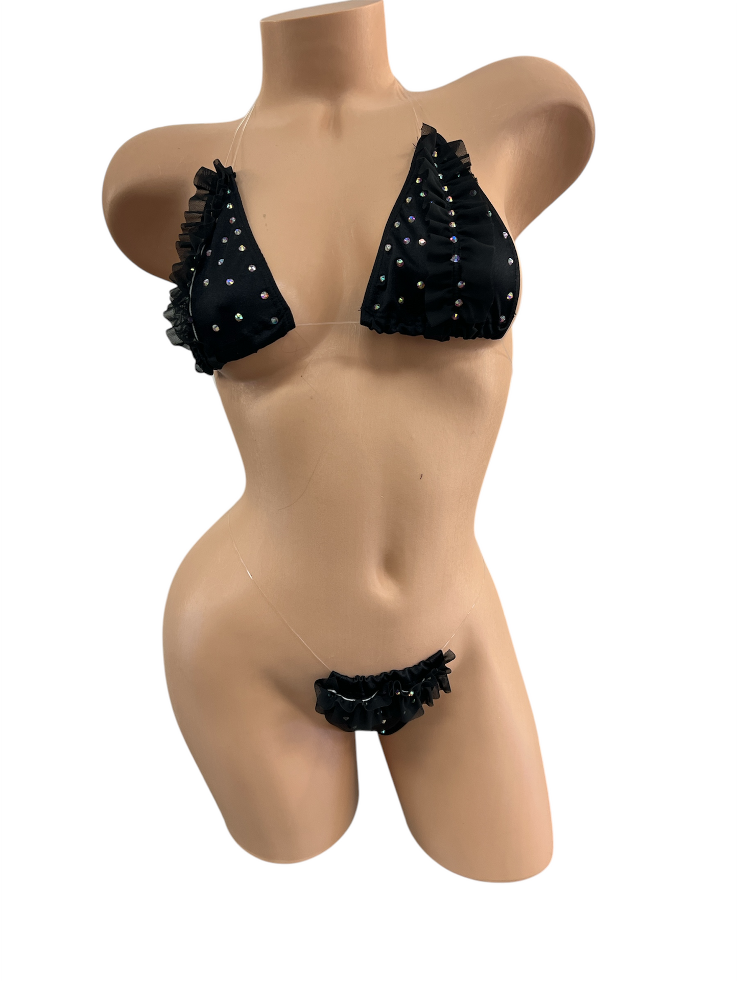 RUFFLE TWO PIECE WITH CLEAR STRINGS
