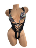 RHINESTONE BRA TWO PIECE