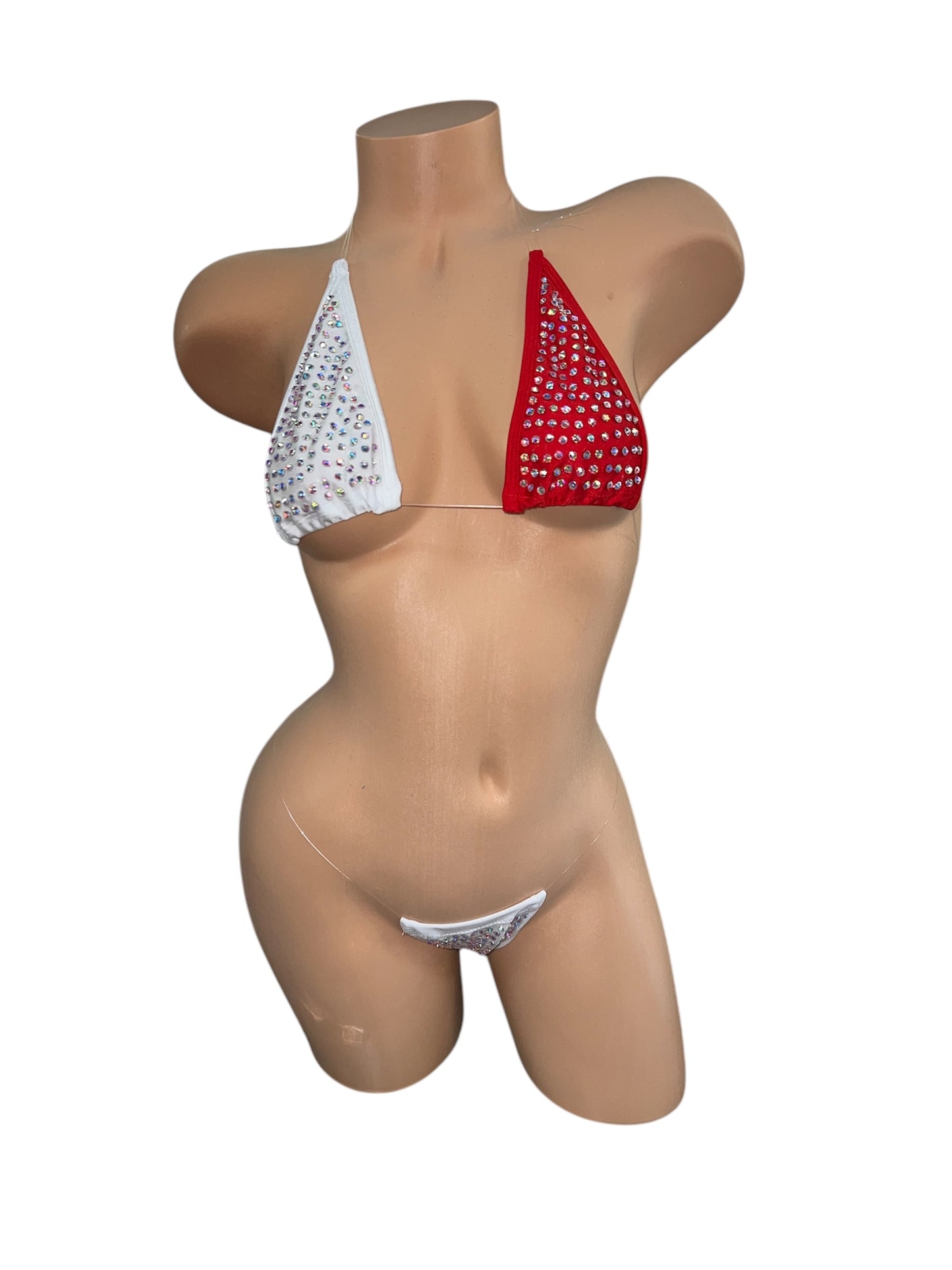 RED AND WHITE MICROKINI