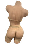 NUDE THREE PIECE FISHNET SHORTS OUTFIT