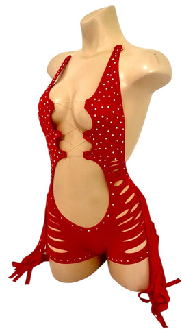 RED OUTFIT WITH FRINGE