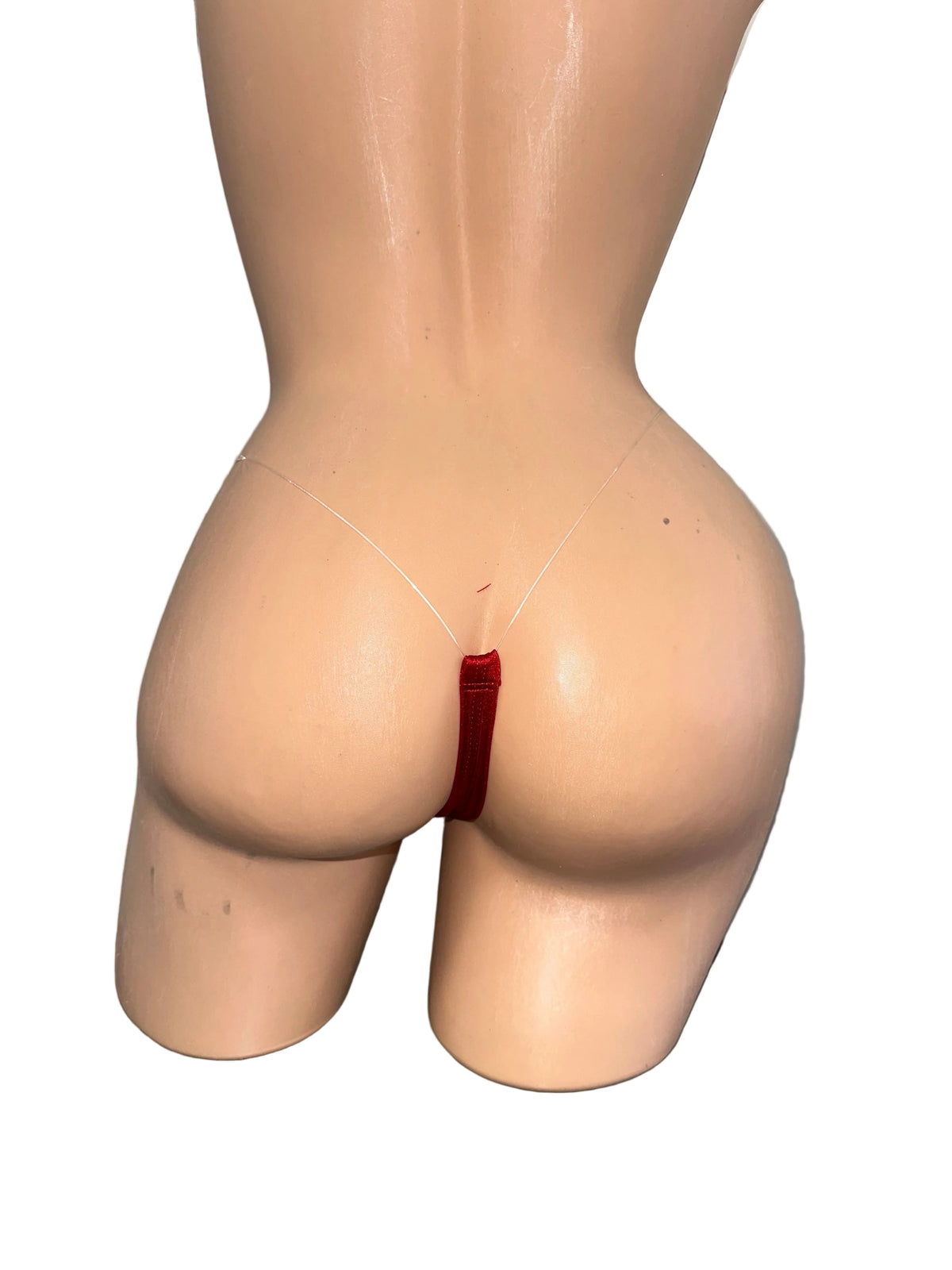 Red Plain Clear String Thong