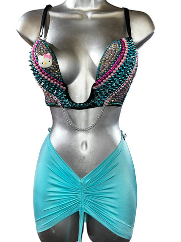KITTY BLUE SKIRT SET
